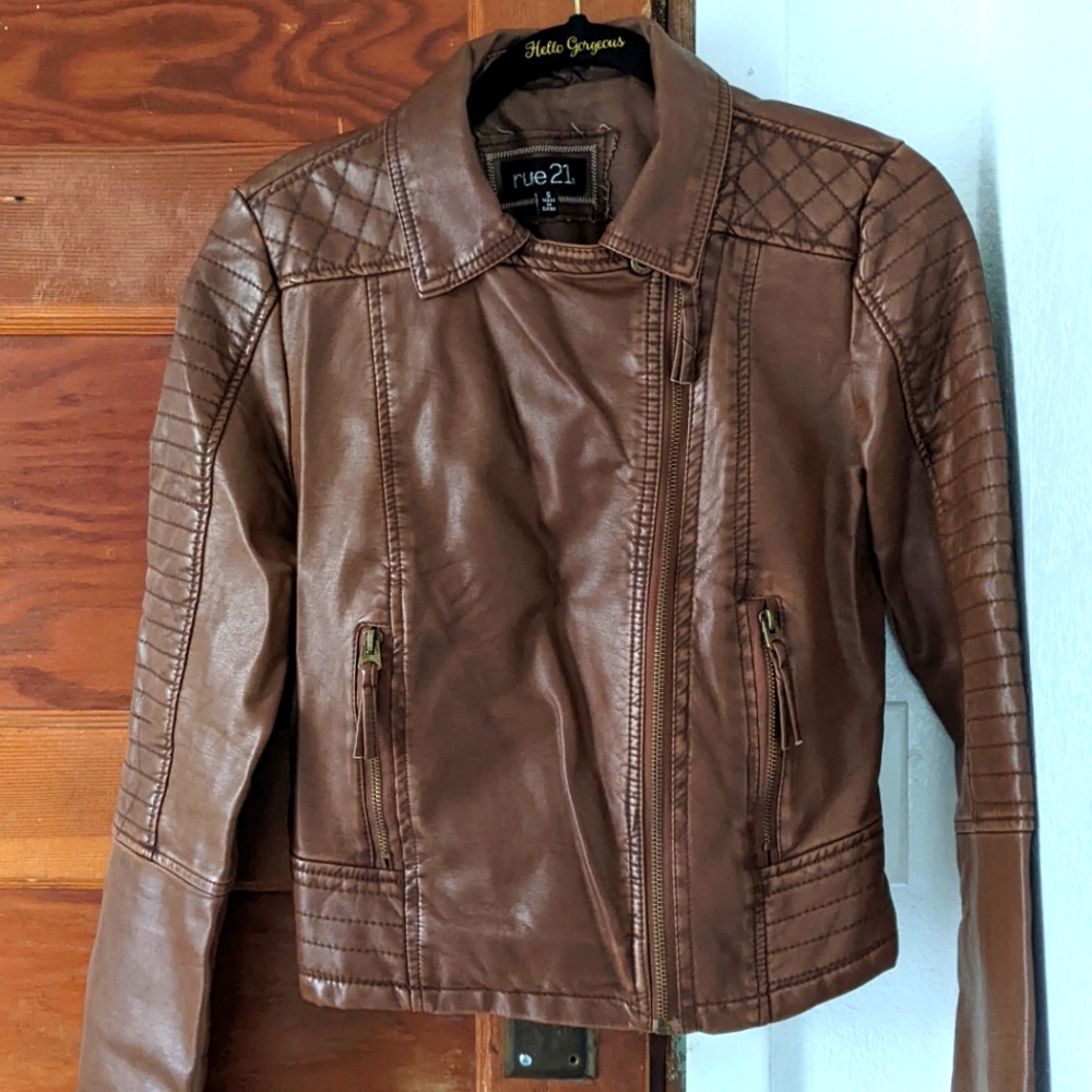 Rue21 Brown Faux Leather Jacket